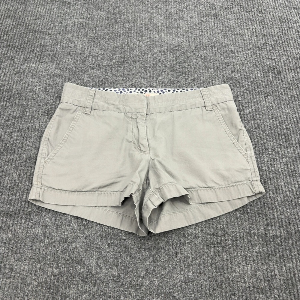 J Crew Chino Shorts Womens Grey Cotton Broken In Casual Preppy Summer